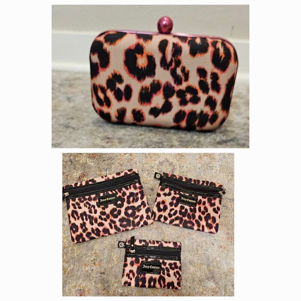 Juicy Couture Animal Print Chain Bag with Matching Pouches